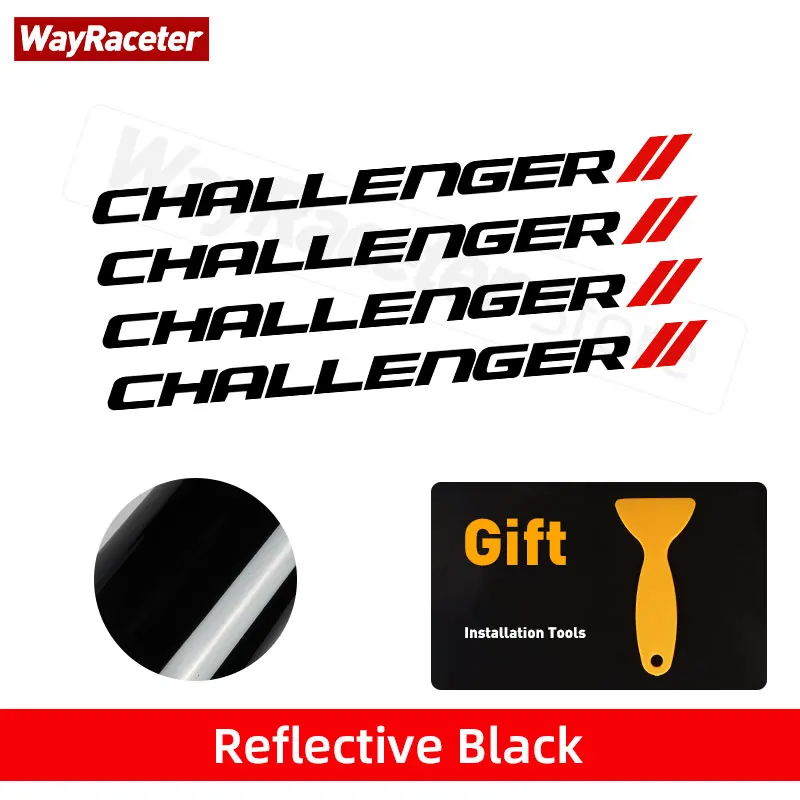 

4 шт. автомобильные шины, наклейка на обод из сплава, светоотражающая графика, виниловая наклейка для Dodge Challenger Hellcat SRT, аксессуары для демонов