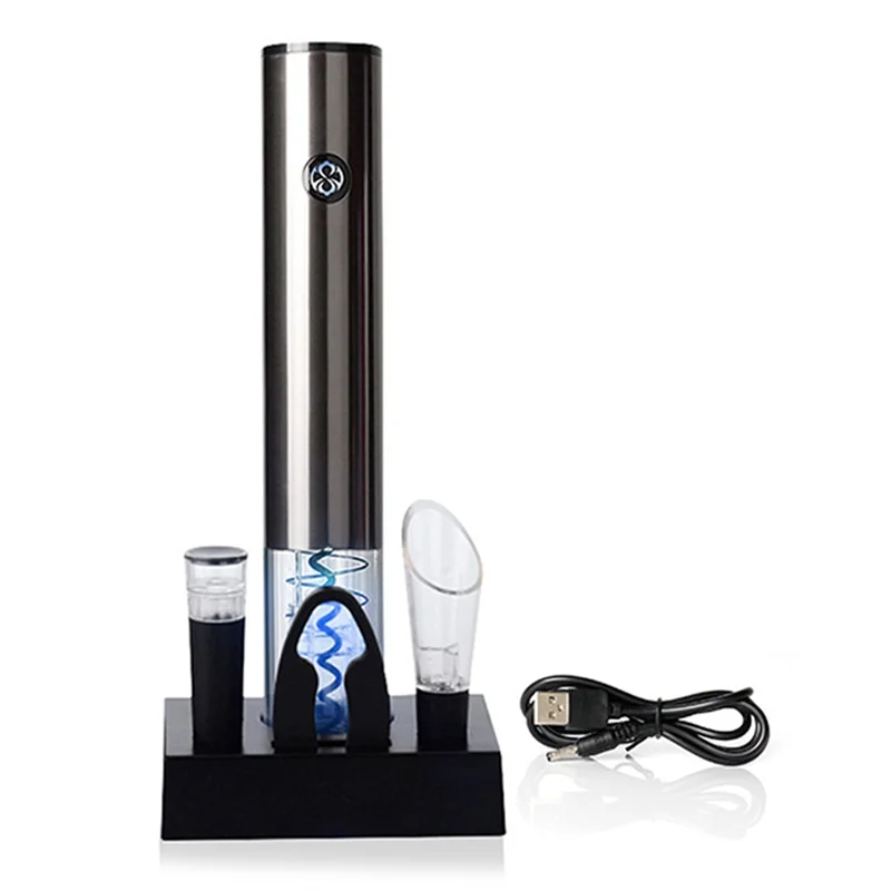 Электрическая открывалка для вина автоматическая бутылок с аэратором 2-в-1 резак