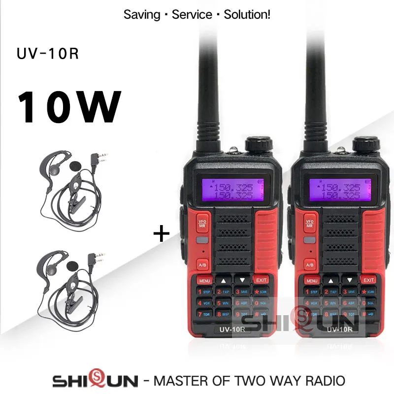

Walkie Talkies 2PCS or 1PC UV 10R 2 Way Dmr CB Ham Radio Baofeng 10 KM High Power 10W Dual Band UHF VHF UV-10R UV-5R UV-82 UV 9R