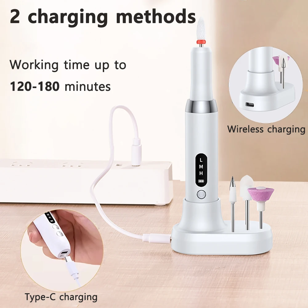 Электрический набор пилок для ногтей портативная электрическая дрель ручка