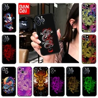black soft silicone phone cases for iphone xr xs max 7 8 6s plus x dragons pattern matte cover for iphone 13 12 pro 11 se 2022