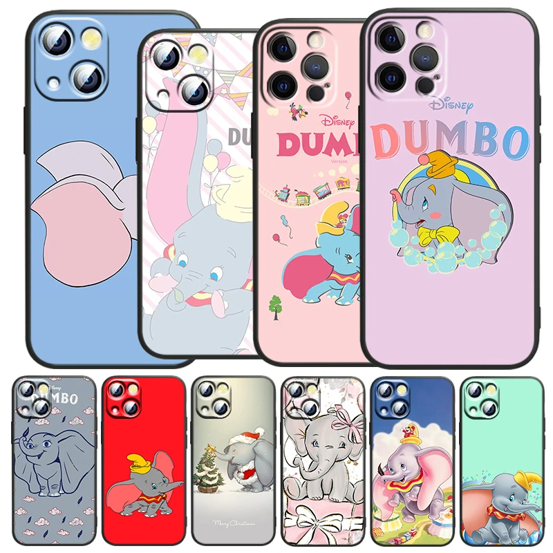 

Disney Dumbo Cartoon For Apple iPhone 13 12 Mini 11 XS Pro Max X XR 8 7 6 Plus SE 2020 5 Black Phone Case Funda Capa