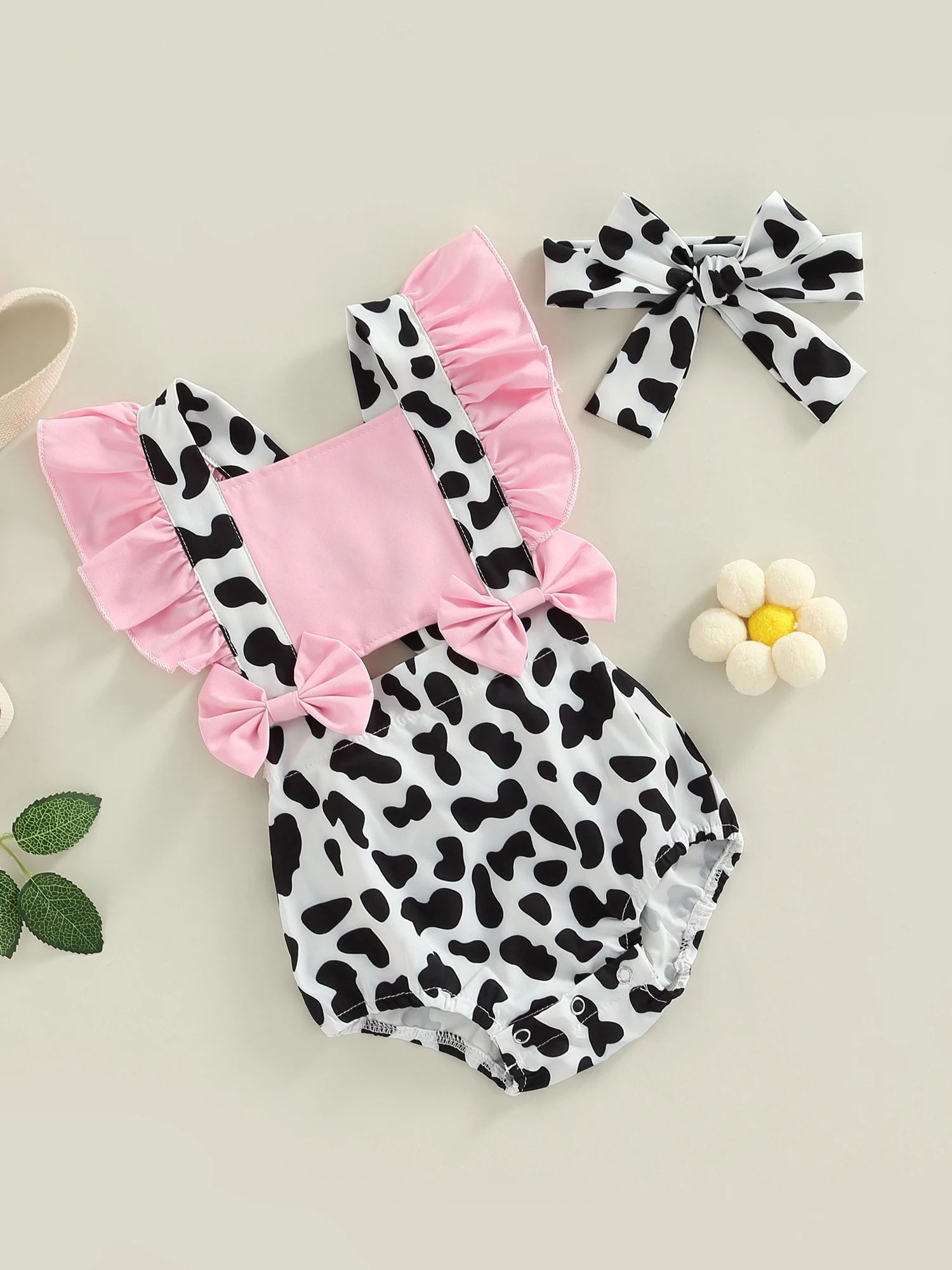 

Милое платье для маленьких девочек, восхитительное платье без рукавов с цветочным принтом и оборками, Женский комплект с подходящей повязкой на голову