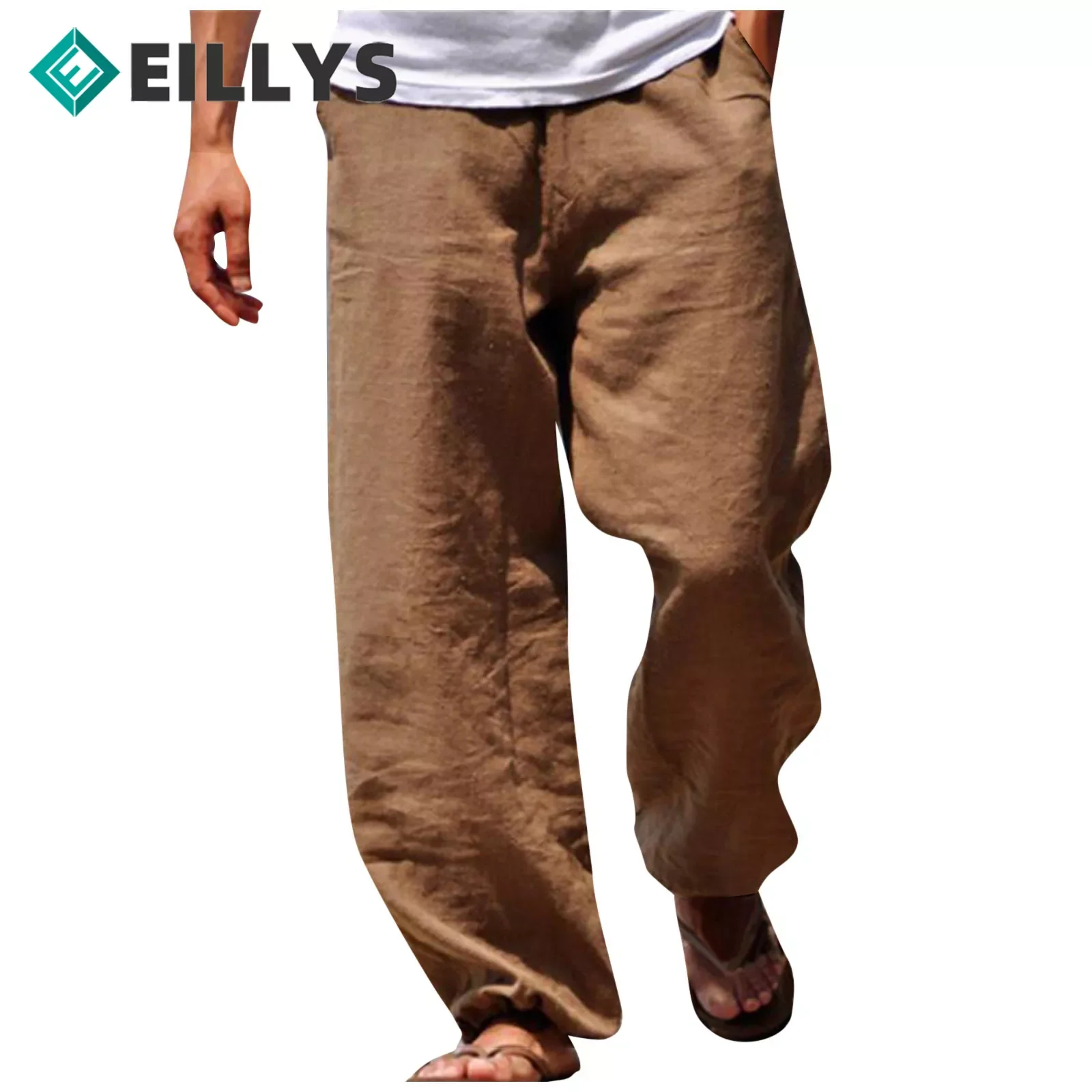 

NEW IN Male Cotton Linen Fitness Streetwear Pocket Man Gyms Running Sportswear Plus Size Jogger Solid Color Fitness Sportswear