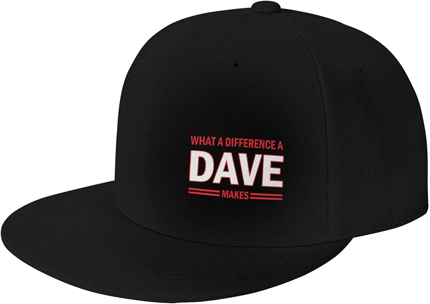 

Snapback Hats for Men Women Flat Bill Brim What A Difference A Dave Makes Hat Funny Saying David Hat Adjustable Baseball Cap