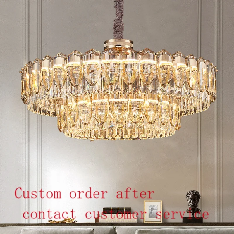 

Villa living room pendant lamp light luxury crystal bedroom pendant lamp Italian restaurant lamp