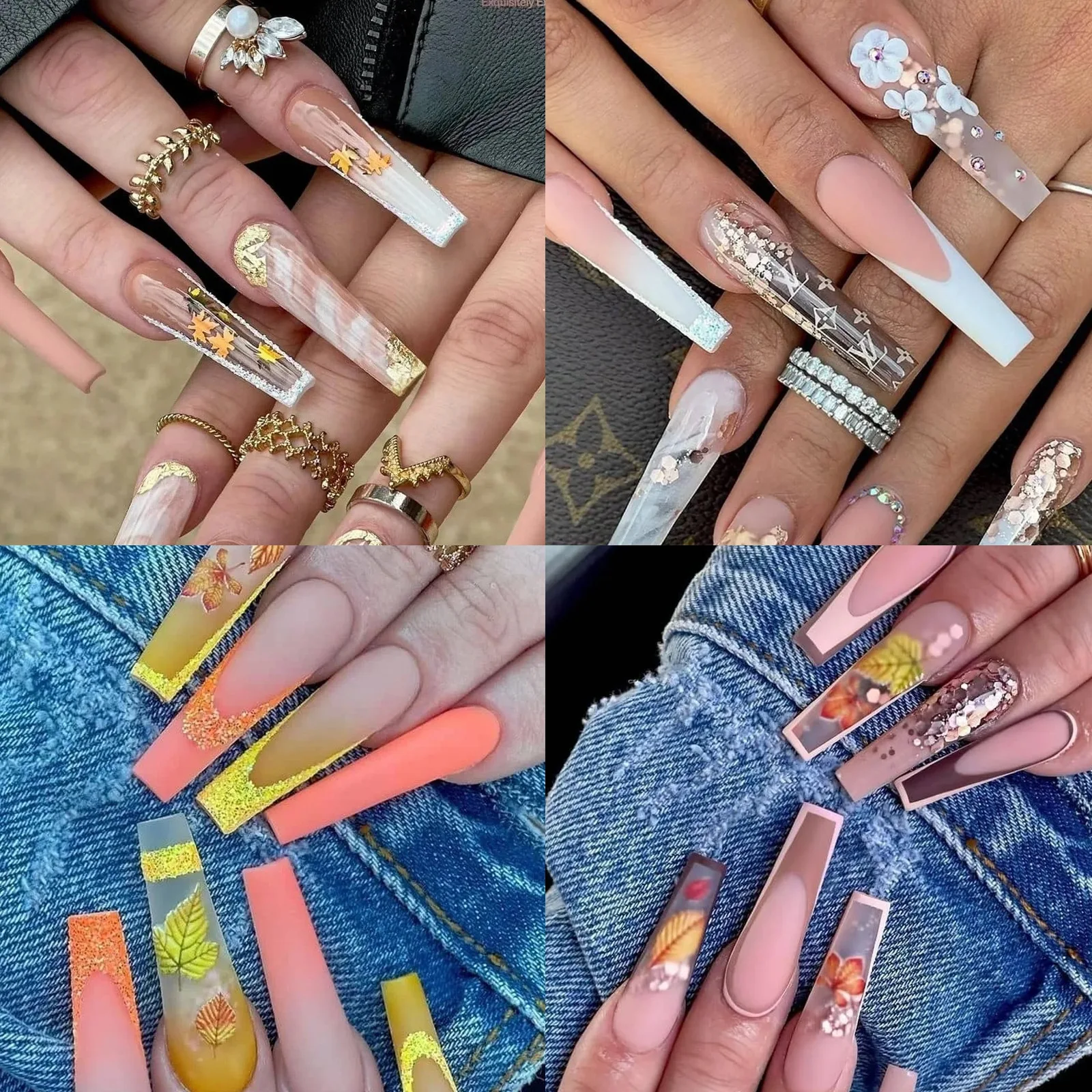 

Transparent Nail Extension Fake Tips Acrylic Ballerina Long Sharp Head Ballet Half Cover Coffin Professional False Art Nails