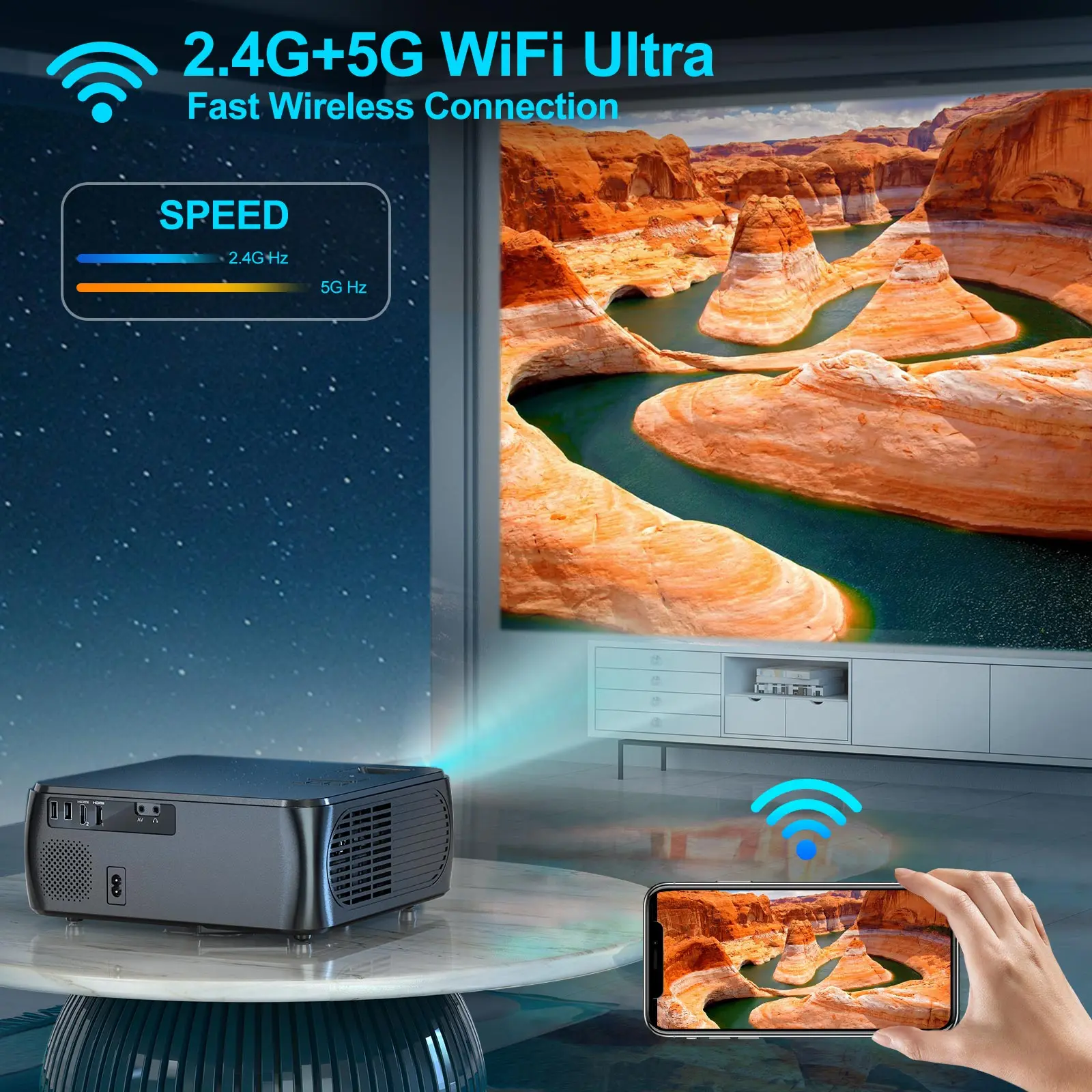 Kup Projektory K8 4K 5G WiFi Projektor Bluetooth Full HD Natywny 1080p 15000 Kontrast 4P/4D Keystone Projektor Wideo Na Zewnątrz