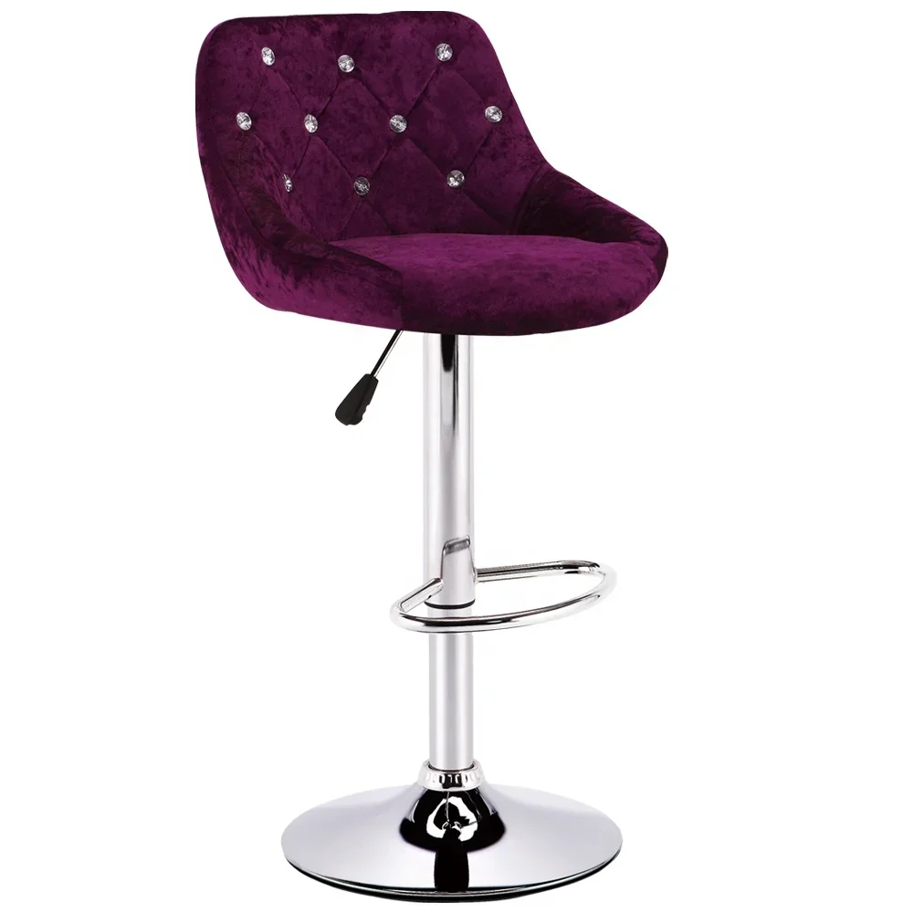 Разноцветные дешевые металлические красные бархатные кухонные барные стулья
