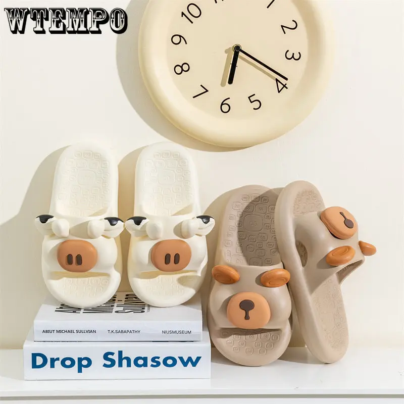 WTEMPO Women's Non Slip Slippers Pig Home Flip Flops Indoor Sweet Pig Slides Funny Summer Shoes Wholesale Dropshipping