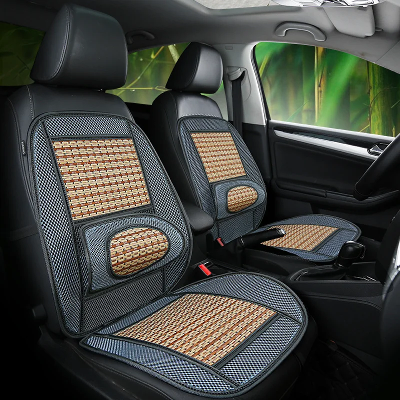 Universal Breathable Waist Massage Pad Car Seat Cushion Cooling Mat Conjoined Steel Bamboo Silk Mesh Back Lumbar |