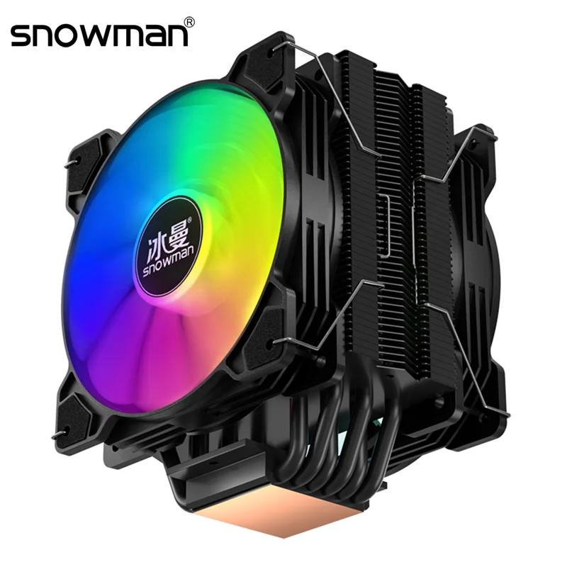Кулер для ЦП SNOWMAN 6 тепловых трубок 120 мм 4 контакта ШИМ тихий кулер Intel LGA 2011 X99 X79 1700