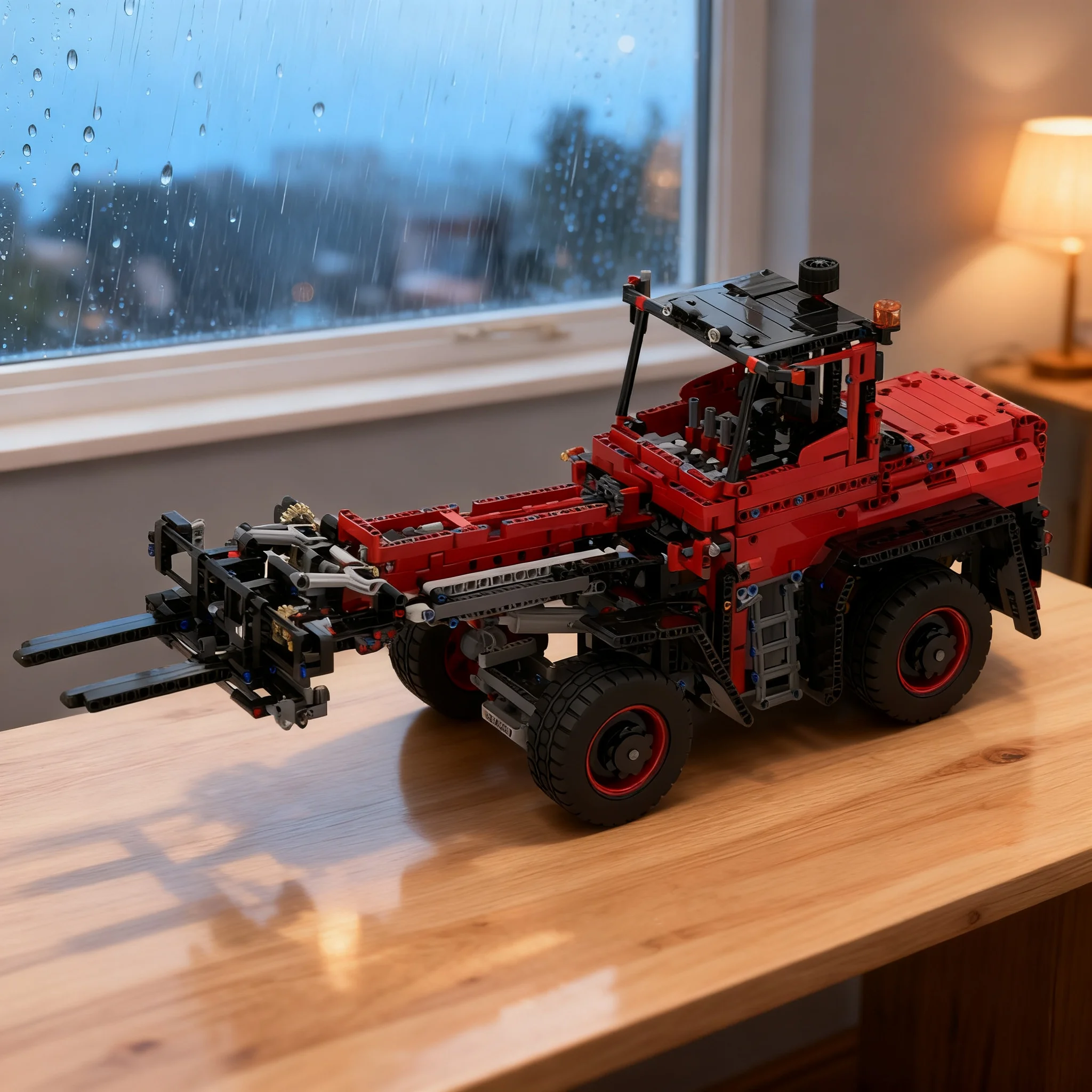 Фото 2116 деталей MOC Технический телескопический колесный погрузчик, альтернативная модель, строительные блоки, рождественские подарки, игрушка, декоративное изделие, 3D №1