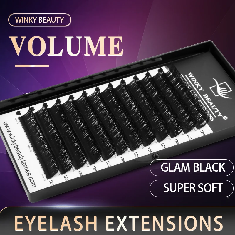 

Winky Beauty All Size Lashes B/C/CC/D/DD Curl Fluffy Mixed Eyelashes Premium Individual Eyelash Extensions Russian Volume Lash