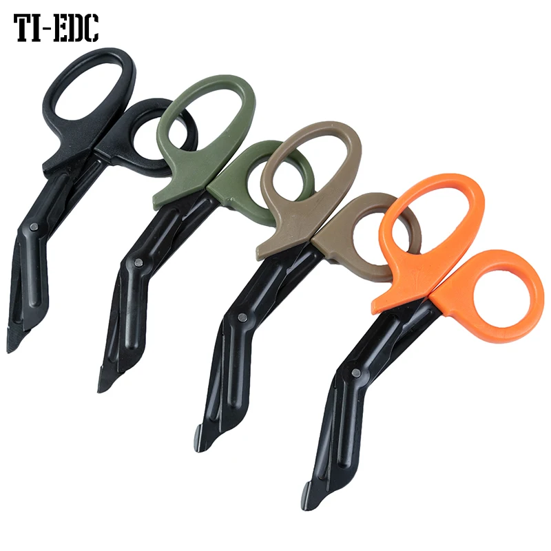 

Medical Rescue Scissors Plastic Handle Stainless Steel Wound Gauze First Aid Practical Outdoor Nurse Scissor