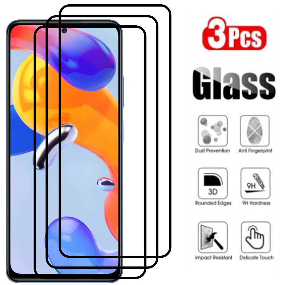

for Xiaomi Redmi Note 11 Pro Plus + 10 5G Tempered Glass Full Cover Screen Protector on Redmi Note11 Note10 Max 4G 10s
