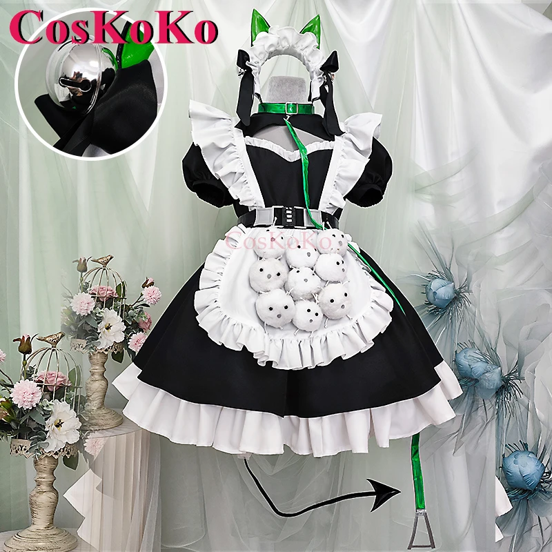 CosKoKo Aza Косплей Аниме VTuber VirtuaReal Костюм Мода Милое Элегантное Платье Горничной