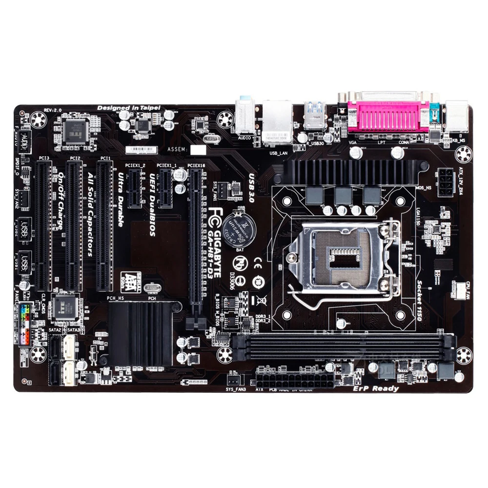 

Для Gigabyte GA-H81-D3 Socket LGA 1150 DDR3 ATX материнская плата USB3.0 б/у