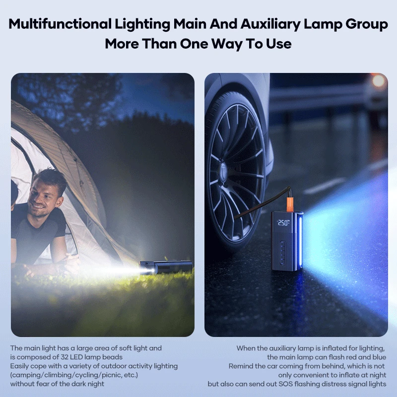 LICHEERS 6000 мАч аккумулятор большой емкости беспроводной воздушный насос для