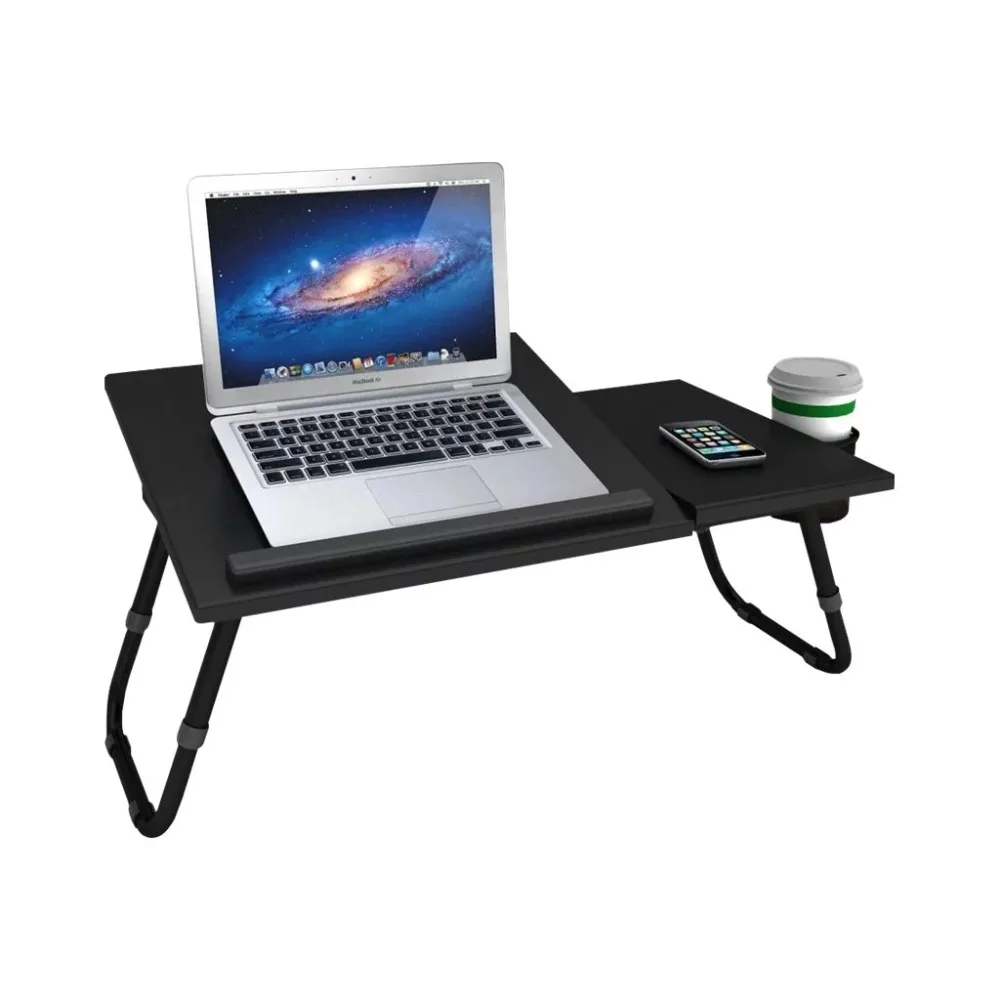 

Laptop Tray Table with Adjustable Tilt Fits Laptops Up To 17" Black Adjustable Laptop Desk Storage and Organization