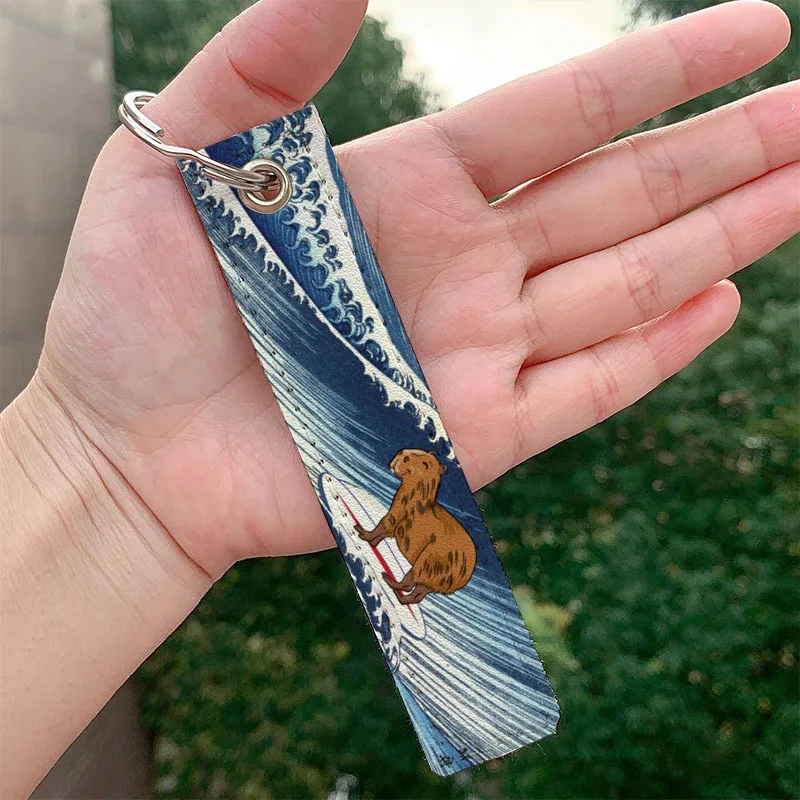 

Capybara Cortical Metal Keychain Cute Funny Cartoon Animal Capybara Key Ring Chain For Bag Decor Pendant Aaccessories Gift
