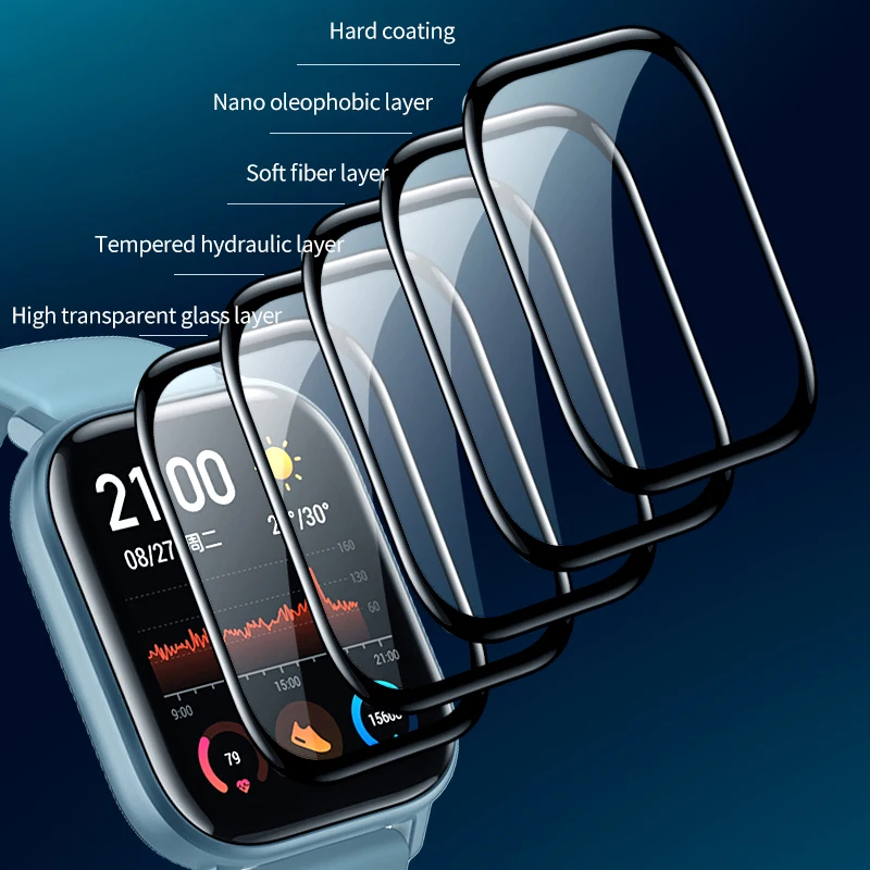 Защитная пленка 20D для часов XiaoMi Huami Amazfit GTS 2E 2 Mini SE полное покрытие Защита экрана