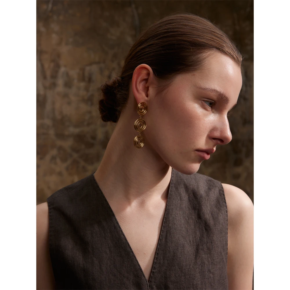 Женские длинные серьги-подвески из нержавеющей стали с защитой от ржавчины