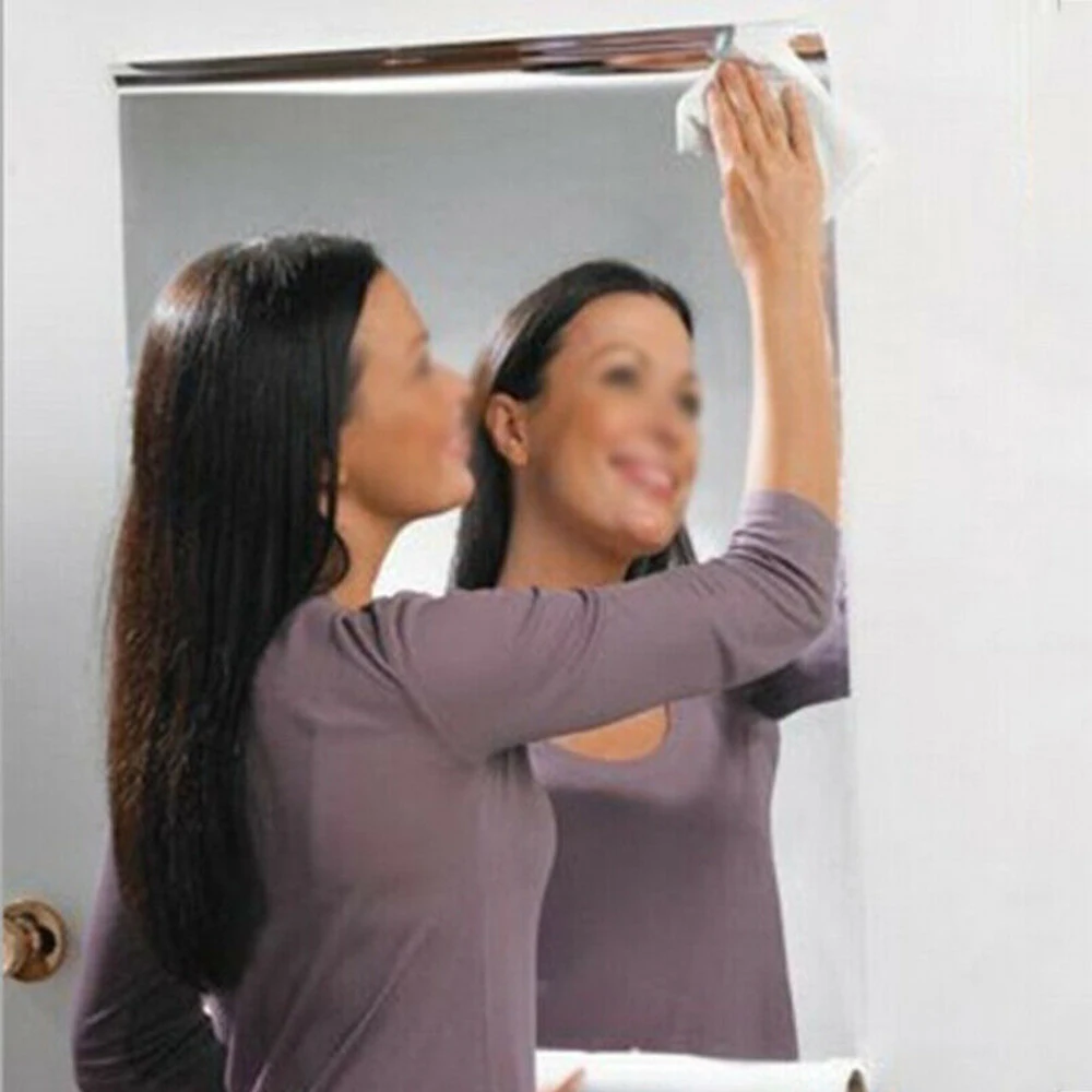 

Mirror Wall Sticker Sheets Flexible Non Glass Self Stick Mirror Tiles For DIY Art Home Bathroom Decoration 40*200CM/40*100CM