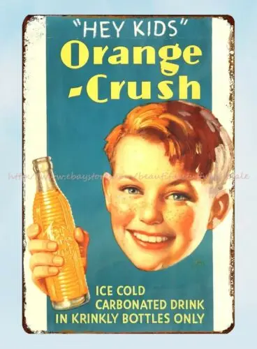 Оранжевый раздавить Эй детский металлический жестяной знак магазин аксессуаров