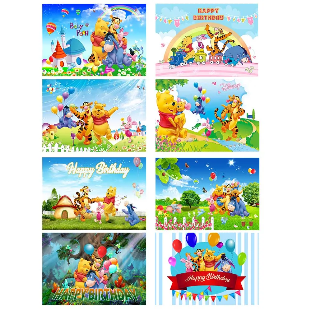 

Disney Winnie The Pooh Party Backdrops Wedding Decoration Children's Birthday Photozone Custom Background Decorations Wall