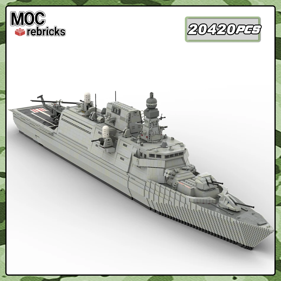 MOC- 199295 Военная серия FGS Cruiser креативные строительные блоки военный корабль Второй