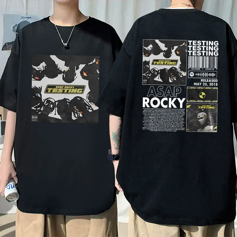 

Limited Edition Hip Hop Rapper Asap Rocky Testing Album Print T Shirt Short Sleeve Summer Men Oversized T-shirt Male Cotton Tees
