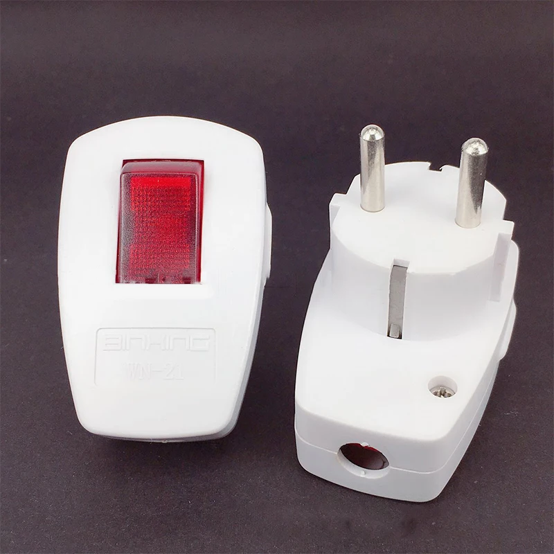 

Rewireable EU Power Plug Wih on-off Power Swtich 250V 10A Standard Adapter Receptacle Connector