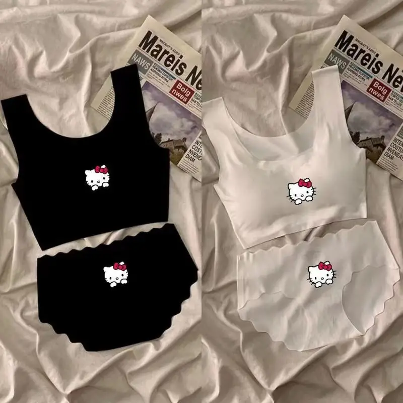 Комплект нижнего белья Kawaii Sanrio бюстгальтер Hello Kitty нижнее белье с аниме