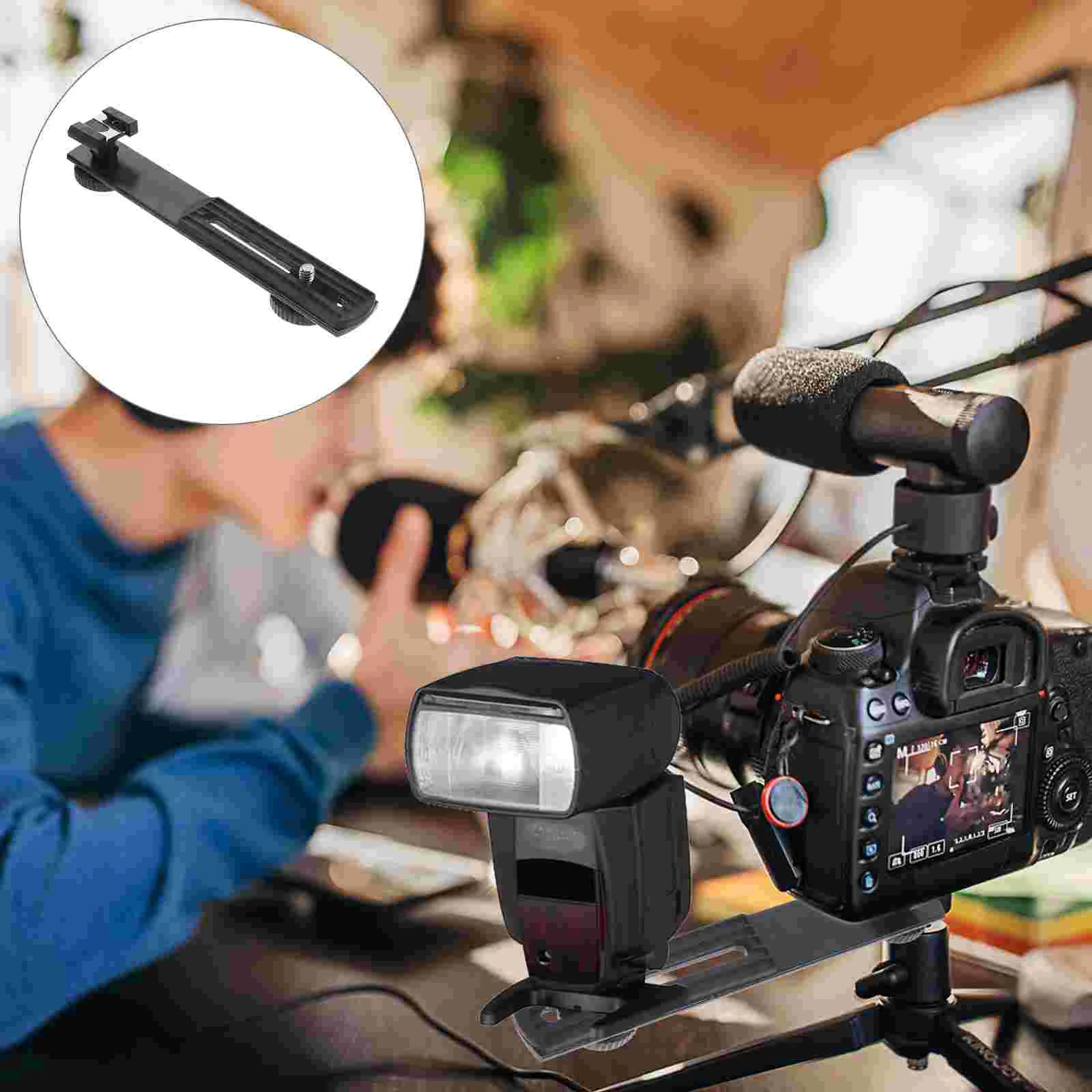 

Заполняющий свет полка двойное крепление удлинитель регулируемый микрофон Портативный держатель Вспышка кронштейн