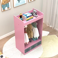 Kids Costume Organizer、 Costume Rack、Kids Armoire、Open Hanging Armoire Closet with Mirror