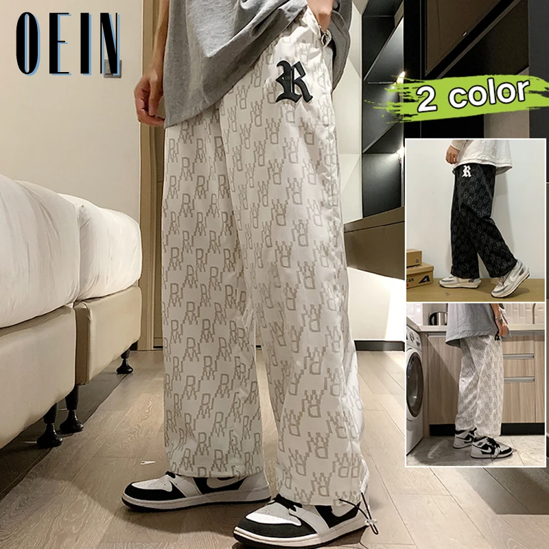 

2022 Streetwear Wide Oversized Pants Men Harajuku Casual Sport Sweatpants Joggers Skateboard Pants Letter Print Length Trousers