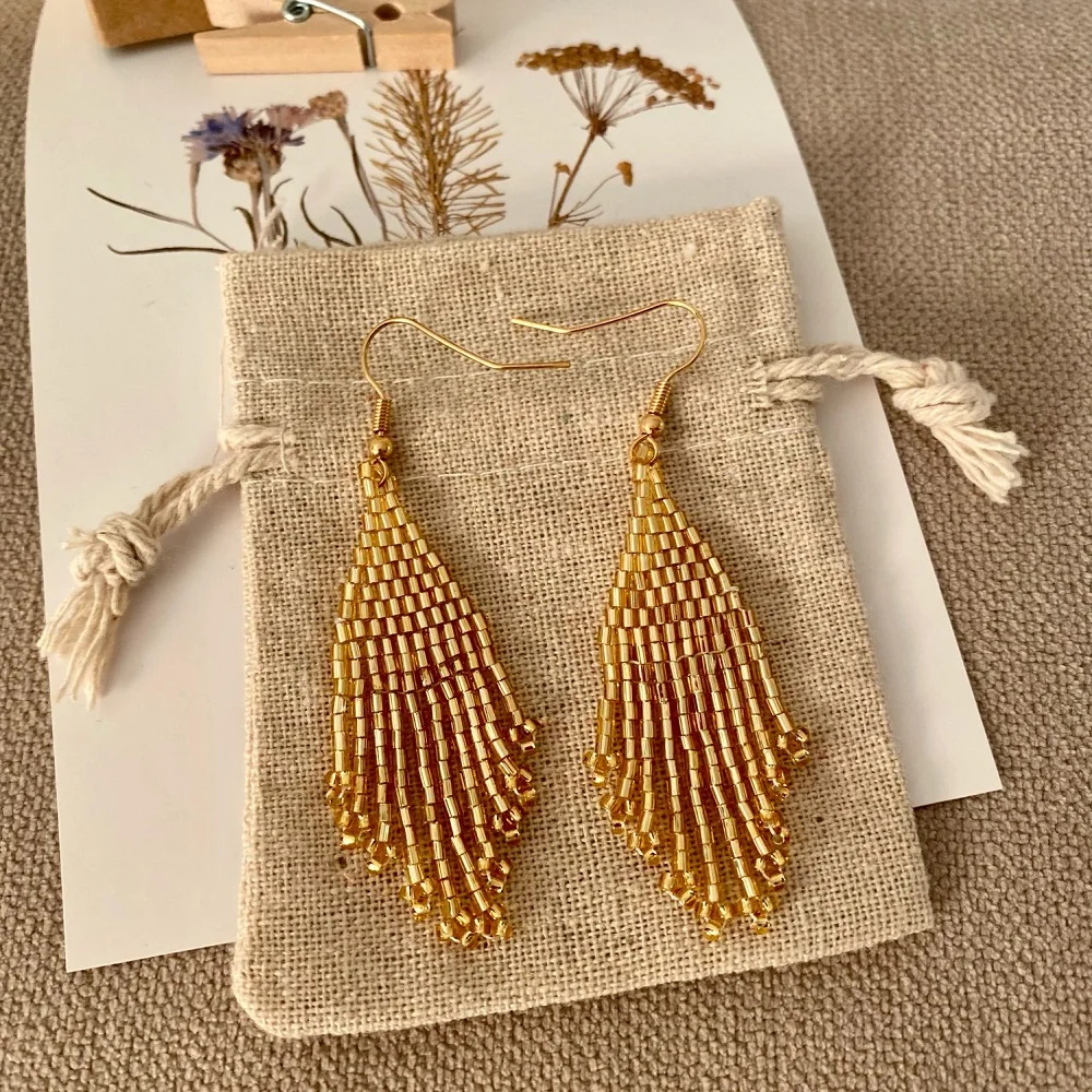 Go2boho Beaded Earrings Native Style Tassel Fringe Earring For Women Jewelry Seed Beads Woven Pendient Jewellery Handmade Gift images - 6