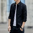 Мужская хлопковая рубашка в стиле милитари, зеленая приталенная рубашка с карманами и длинными рукавами, винтажная куртка в стиле милитари, уличная одежда, Прямая поставка, 2021