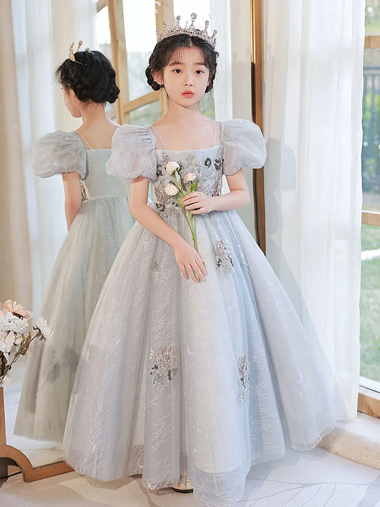 Children's dress super fairy princess skirt girl birthday host piano performance dress flower girl bouffant gauze evening dress enlarge
