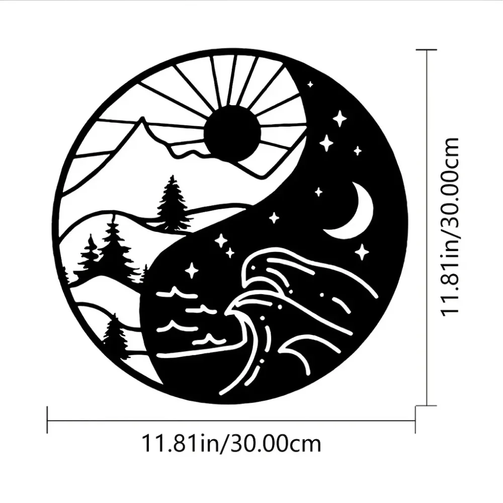 Непыльный Настенный Металлический Декор С Лунным Солнцем И Звездами. Уникальный