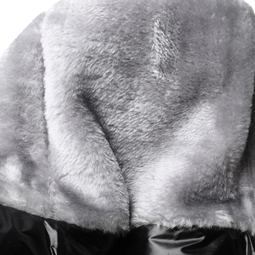 Большой размер 44 теплые зимние ботинки на толстом меху женские платформе с