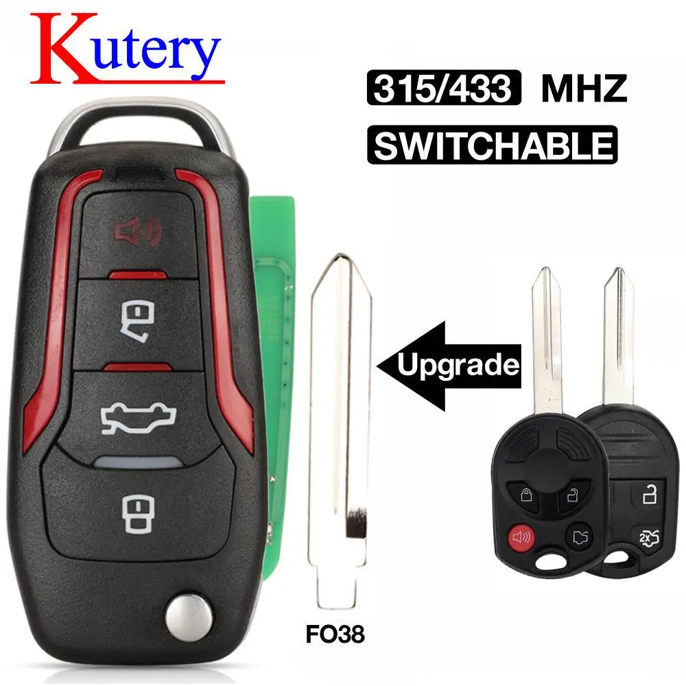 

jingyuqin 315 МГц 4D63 ВОДА 6000022 Модернизированный дистанционный ключ для Ford Escape Focus C-Max Transit F250 F350 F450 F550 HU101 FO38 Blade