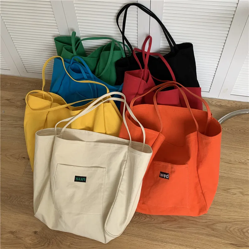 

2022 New Fashion Korean Women's Bag One Shoulder Large Capacity Fashion Printed Shopping Bag Canvas Tote Bag