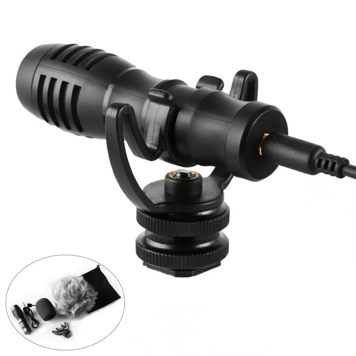 

3.5mm Condenser Microphone Interview Camera Smart Phone Universal Recording Mic for Camcorders Voice Studio Live