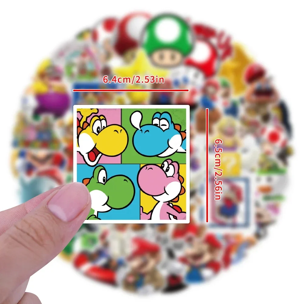 lodówka Super Mario Bros Stickers Pack Bandai Brand Cute Yoshi Donkey Kong Style na deskorolkę Rower Gitara Laptop Wodoodporny