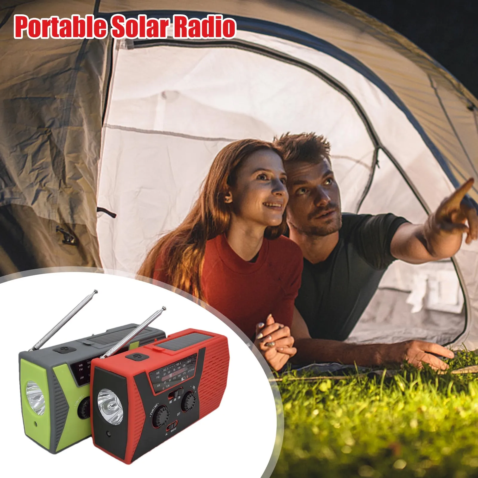 

Emergency RadioEmergency Weather Radio Solar Hand Crank Radio AM FM NOAA Radios With Flashlight Reading Lamp SOS Alarm