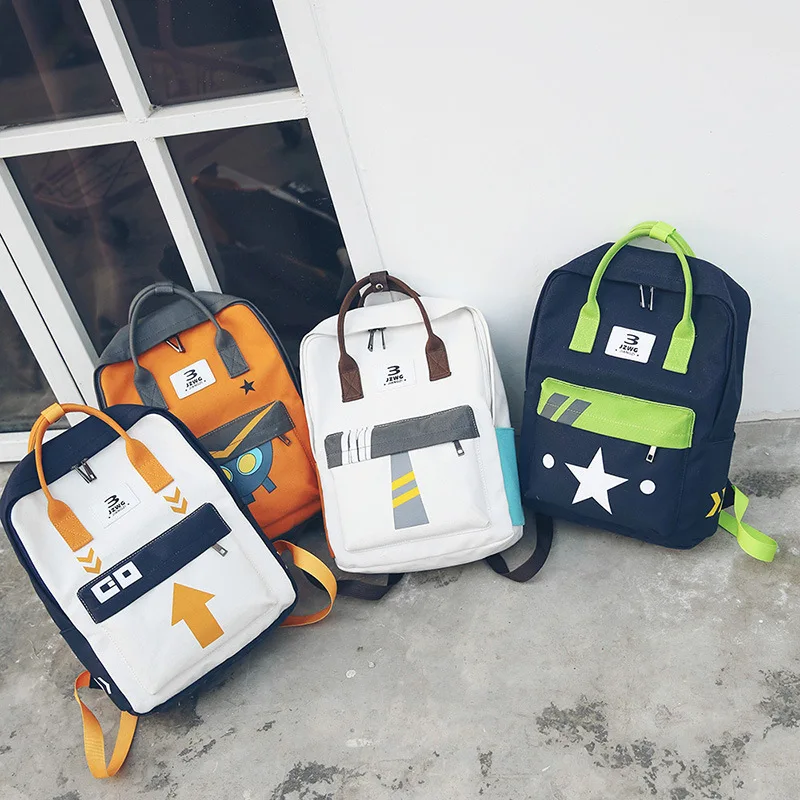 

ins bag female Japanese retro graffiti hit color backpack Korean junior/high school student backpack small fresh literary bag