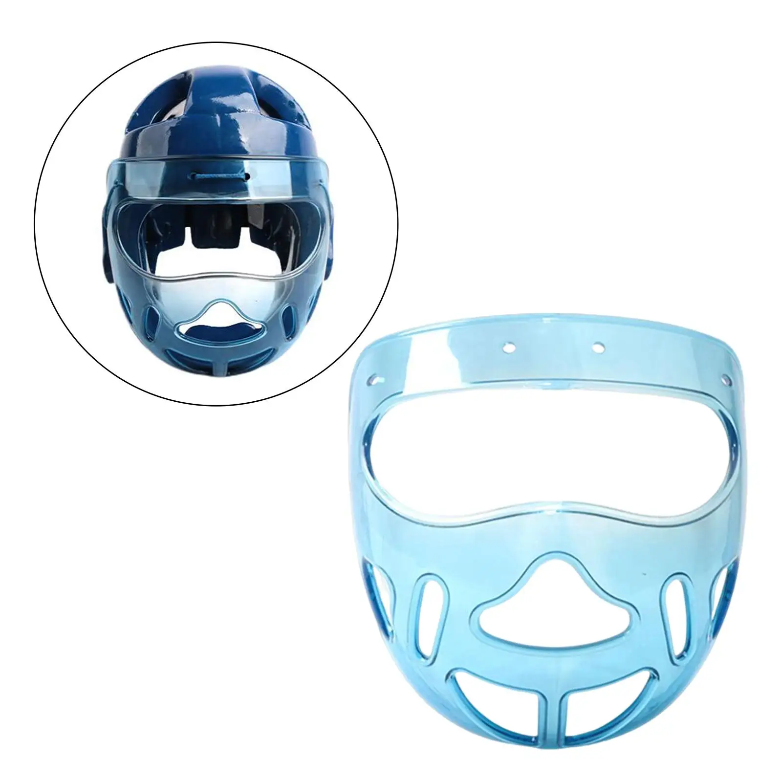 

Transparent Taekwondo Faceguard Detachable Protector Face Guard Head Gear for Martial Arts Boxing Sanda Kickboxing Adults