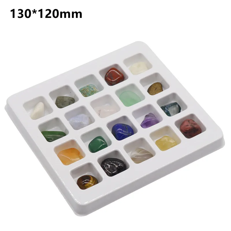 20pcs Natural Crystal Gemstone Polished Healing Chakra Stone Raw Ore Crystals Samples Teaching Materials Home Decoration |